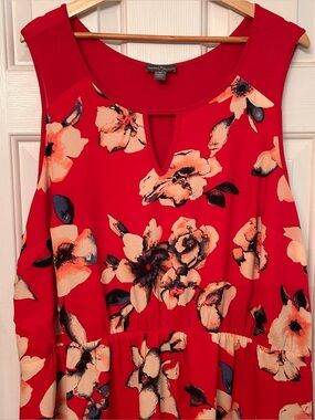 Market & Spruce Red Floral Sleeveless dress Size 3X